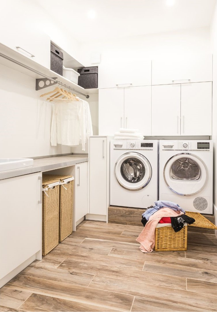 Washer and Dryer on Pedestal, Laundry Hanger 